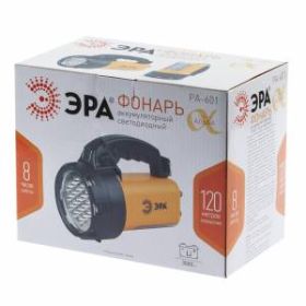 PA-601 Фонарь ЭРА прожектор АЛЬФА [19xLED + 24xLED, литий 3Ач, ЗУ 220V+12V, карт] (8/144) ‎