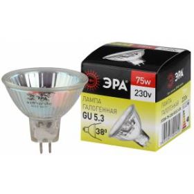 GU5.3-JCDR (MR16) -75W-230V-CL ЭРА (галоген, софит, 75Вт, нейтр, GU5.3) (10/200/6000) ‎