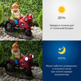 SL-RSN21-GCAR ЭРА Садовый светильник на солнечной батарее, полистоун, цветной, 21 см (8/64) ‎