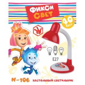 ЭРА наст.светильник N-106-E27-40W-R красный (20/120) ‎