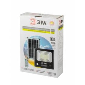 ЭРА Прожектор светодиодный уличный на солн. бат. 100W, 1200 lm, 5000K, с датч. движения, ПДУ, IP65 ( ‎
