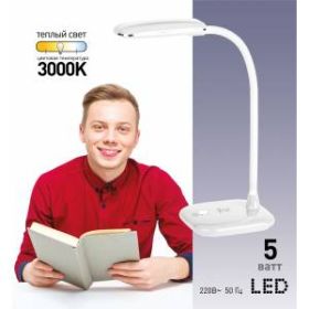 ЭРА наст.светильник NLED-450-5W-W белый (12/72) ‎