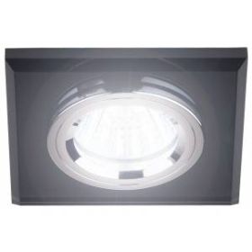 DK8 CH/BK Светильник ЭРА декор стекло квадрат MR16,12V/220V, 50W, хром/черный (50/2100) ‎