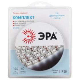 ЭРА Комплект светодиодной ленты 5050kit-14,4-60-12-IP20-6500-5m (50/300) ‎