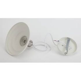 PL4 WH/SN Подвес ЭРА металл, E27, max 60W, d203 мм, шагрень белый/сатин никель (10/210) ‎