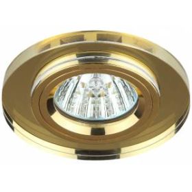 DK7 GD/YL Светильник ЭРА декор стекло круглое MR16,12V/220V, 50W, золото/желтый (50/2100) ‎/ C0043794
