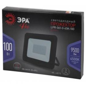 Прожектор светодиодный уличный ЭРА LPR-061-0-65K-100 100Вт 6500К 9500Лм 290x230x36 ‎