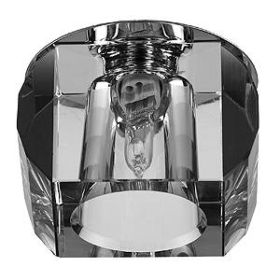 DK21 CH/WH/BK Светильник ЭРА декор "усеченный куб" MR16,12V/220V, 50W, хром/прозрачный/черный (30/5 ‎/ Б0003824