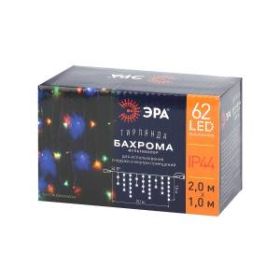 ENOB-2M ЭРА Гирлянда LED Бахрома 2м*1м мультиколор, 24V, IP44 (80/960) ‎