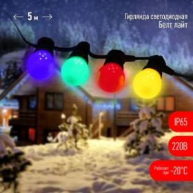ERABL-MK5 ЭРА Гирлянда ЭРА Белт Лайт набор 5 м, 15 LED (шаг 30 см),мульт.,220 В, кауч. изол,IP65 (8/ ‎
