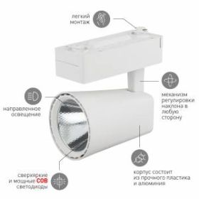 TR4 - 30 WH Трековый Светильник ЭРА 30Вт белый COB (20/160) ‎