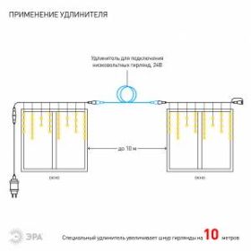 ENOB-2B ЭРА Гирлянда LED Бахрома 2м*1м теплый свет, 24V, IP44 (80/960) ‎