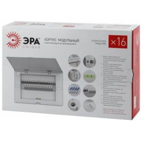 Корпус пластиковый ультратонкий ЩРВ-П-16 с белой крышкой ЭРА UNIQUE White_UBOX16 IP41 (6/54) ‎