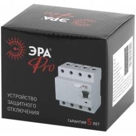 ЭРА Pro Устройство защитного отключения NO-902-39 УЗО ВД1-63 3P+N 40А 30мА (45/810) ‎