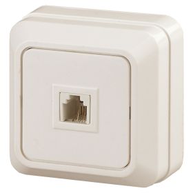 2-302-02 Intro Розетка телефонная RJ11, IP20, ОУ, Quadro, сл.кость (10/200/1600) ‎/ Б0027662
