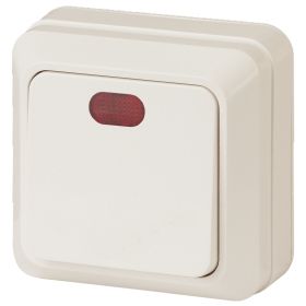 2-102-02 Intro Выключатель с подсветкой, 10А-250В, IP20, ОУ, Quadro, сл.кость (10/200/3600) ‎/ Б0027635