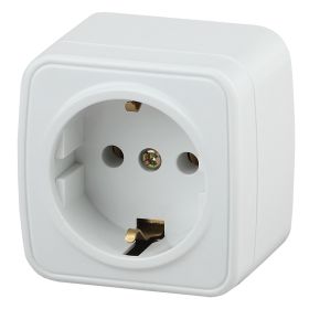 3-202-01 Intro Розетка 2P+E Schuko, 16А-250В, IP20, ОУ, Polo, белый (16/320/3840) ‎/ Б0036098