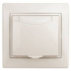 1-203-02 Intro Розетка 2P+E Schuko с крышкой, 16А-250В, IP20, СУ, Plano, сл.кость (10/100/1500) ‎/ Б0027612
