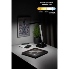ЭРА наст.светильник NLED-456-10W-BK-S черный с серебром (12/144) ‎