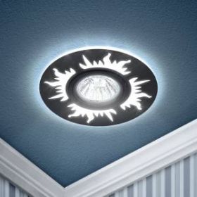 DK LD30 BK Светильник ЭРА декор cо светодиодной подсветкой MR16, 220V, max 11W, черный (50/800) ‎