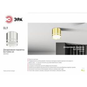 OL9 GX53 GD Подсветка ЭРА Накладные, под GX53 (40/960) ‎