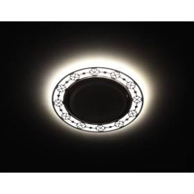 DK LD28 WH/BK Светильник ЭРА декор cо светодиодной подсветкой GX53, белый/черный (30/720) ‎