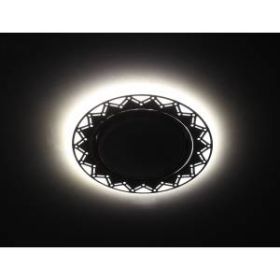 DK LD27 WH/BK Светильник ЭРА декор cо светодиодной подсветкой GX53, белый/черный (30/720) ‎