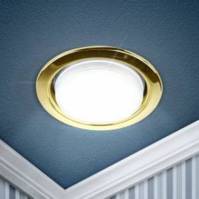 Встраиваемый светильник под лампу GX53 ЭРА KL35 GD (б/к) 220V 15W золото ‎
