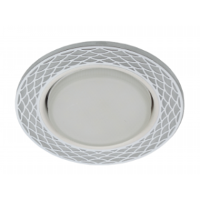 DK LD37 WH/WH /1 Светильник ЭРА декор cо светодиодной подсветкой GX53, белый/белый (30/900) ‎/ Б0048934