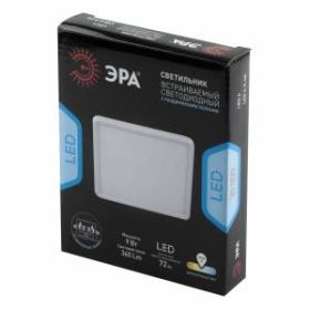 Встраиваемый светильник светодиодный ЭРА LED 6-9-4K/1 квадратный регулируемый LED 9W 220V 4000K ‎