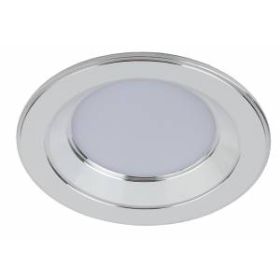 KL LED 15-5 WH/CH Светильник ЭРА светодиодный круглый "серебряная окантовка" 5W 4000K, белый/серебро ‎/ Б0028281