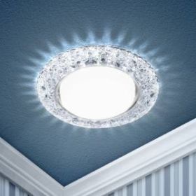 DK LD25 SL/WH Светильник ЭРА декор cо светодиодной подсветкой Gx53, прозрачный (50/800) ‎
