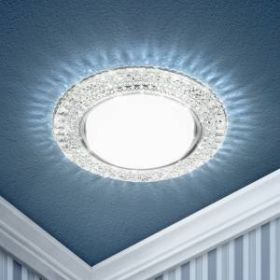 DK LD26 SL/WH Светильник ЭРА декор cо светодиодной подсветкой Gx53, прозрачный (50/800) ‎