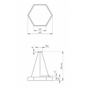 Светильник светодиодный Geometria ЭРА Hexagon SPO-121-B-40K-038 38Вт 4000К 4000Лм IP40 600*600*80 черный подвесной ‎