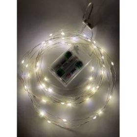 ENIN -5NW ЭРА Гирлянда LED Нить 5 м теплый свет, АА (100/2500) ‎