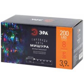 ENIN - WM ЭРА Гирлянда LED Мишура 3.9 м белый провод, мультиколор, 220V (24/576) ‎