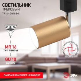 Трековый светильник однофазный ЭРА TR14-GU10 SG MR16 сатин золото ‎