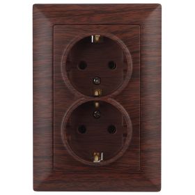 4-205-10 Intro Розетка 2X2P+E Schuko, 16А-250В, СУ, Solo, венге (10/100/1000) ‎/ Б0043338