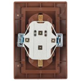 1-205-10 Intro Розетка 2X2P+E Schuko, 16А-250В, IP20, СУ, Plano, венге (10/100/1200) ‎