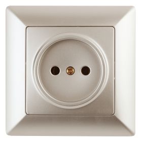 4-201-04 Intro Розетка 2P, 16А-250В, СУ, Solo, шампань (10/200/2400) ‎/ Б0043308