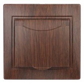 1-203-10 Intro Розетка 2P+E Schuko с крышкой, 16А-250В, IP20, СУ, Plano, венге (10/100/1500) ‎/ Б0030064