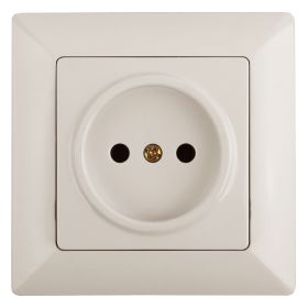 4-201-02 Intro Розетка 2P, 16А-250В, СУ, Solo, сл.кость (10/200/2400) ‎/ Б0043306