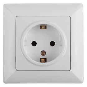4-202-01 Intro Розетка 2P+E Schuko, 16А-250В, СУ, Solo, белый (10/200/2400) ‎/ Б0043312