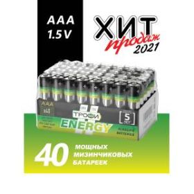 Батарейки Трофи LR03-40 bulk ENERGY Alkaline (40/960/38400) ‎