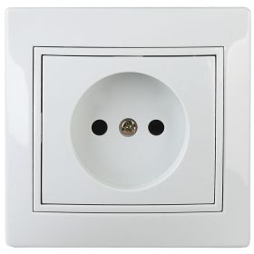 1Э-201-01 Intro Розетка 2P, 16А-250В, СУ, б.л., Plano, белый (10/200/2400) ‎/ Б0042440