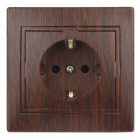 1-202-10 Intro Розетка 2P+E Schuko, 16А-250В, IP20, СУ, Plano, венге (10/200/2000) ‎/ Б0030060
