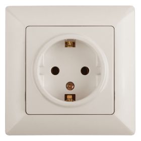 4-202-02 Intro Розетка 2P+E Schuko, 16А-250В, СУ, Solo, сл.кость (10/200/2400) ‎/ Б0043313