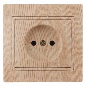 1-201-11 Intro Розетка 2P, 16А-250В, IP20, СУ, Plano, сосна (10/200/2400) ‎/ Б0030057