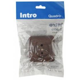 2-201-10 Intro Розетка 2P, 16А-250В, IP20, ОУ, Quadro, венге (10/200/3600) ‎
