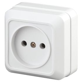 2Э-201-01 Intro Розетка 2P, 16А-250В, ОУ, б.м.п., Quadro, белый (10/200/3600) ‎/ Б0038870